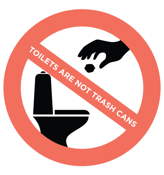 Toilets are not trash cans