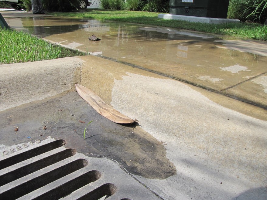 rainwater going down sewer drain