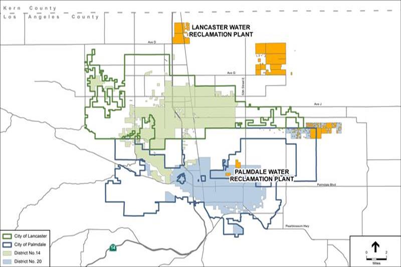 Sanitation Districts Nos. 14 and 20 Service Areas Map