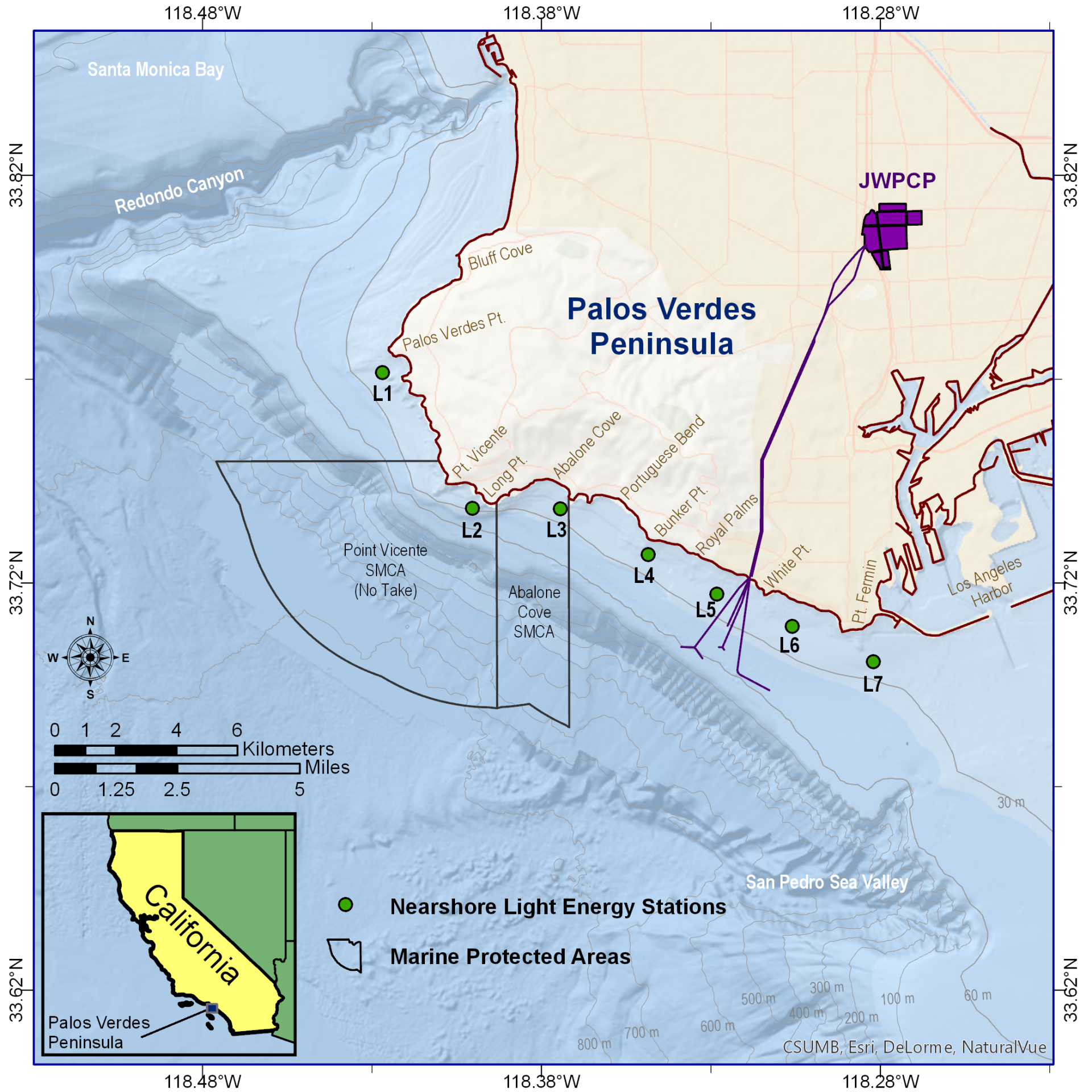 Map of Nearshore Light Energy Monitoring Sites