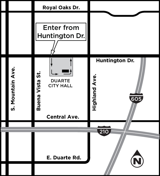 Duarte Civic Center map