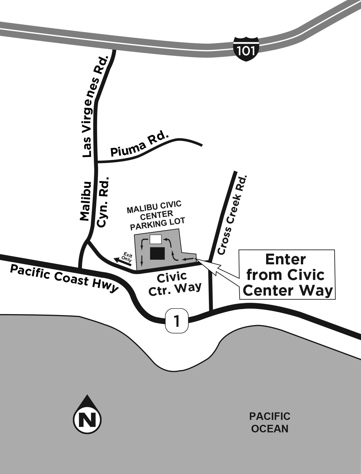 Malibu Civic Center map