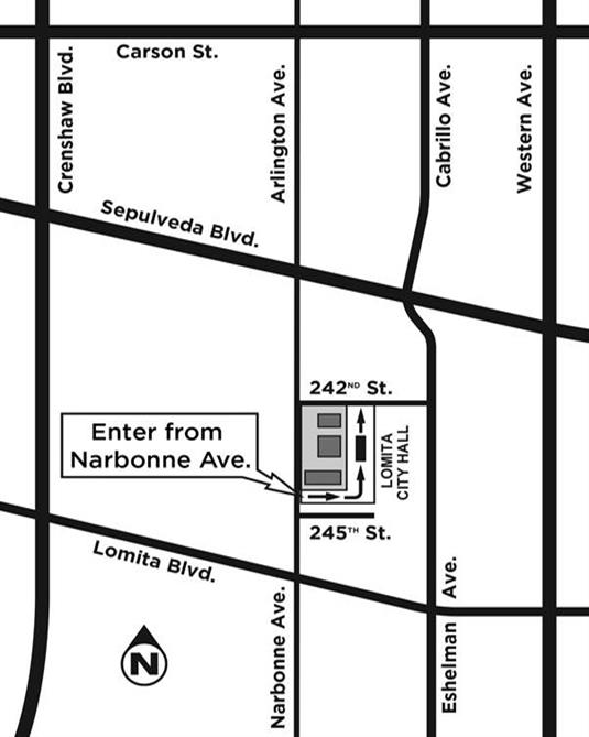 Lomita City Hall Parking Lot map