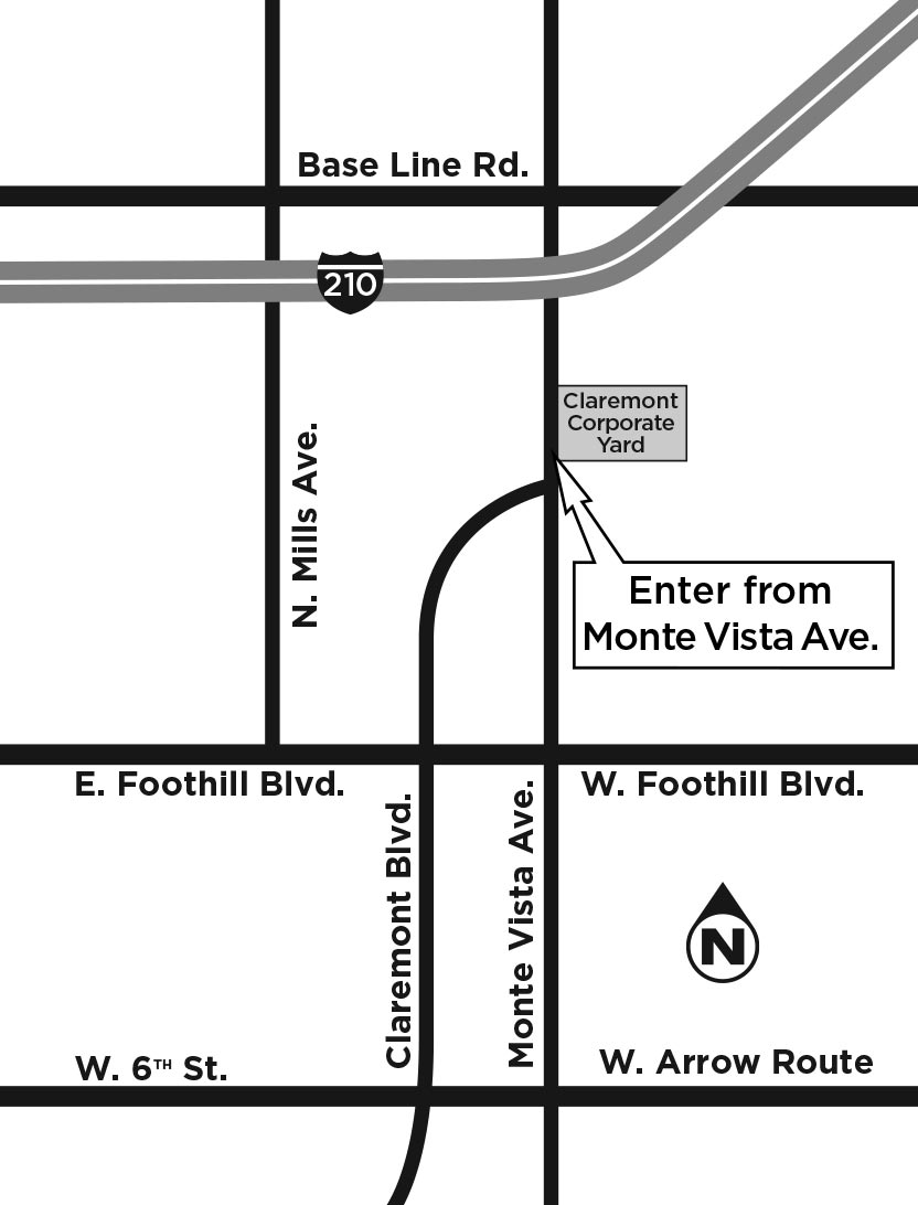 Claremont Corporate Yard map