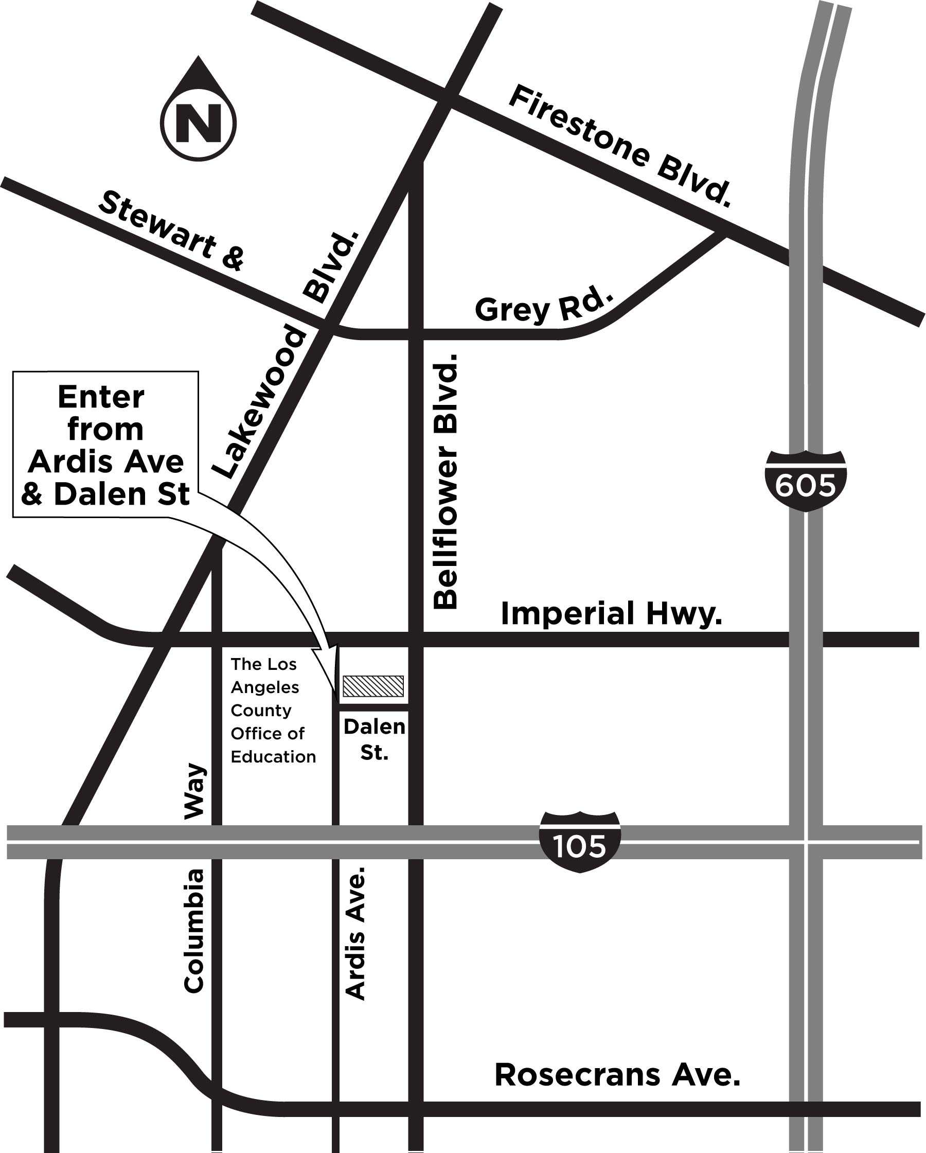 Los Angeles County Office of Education map