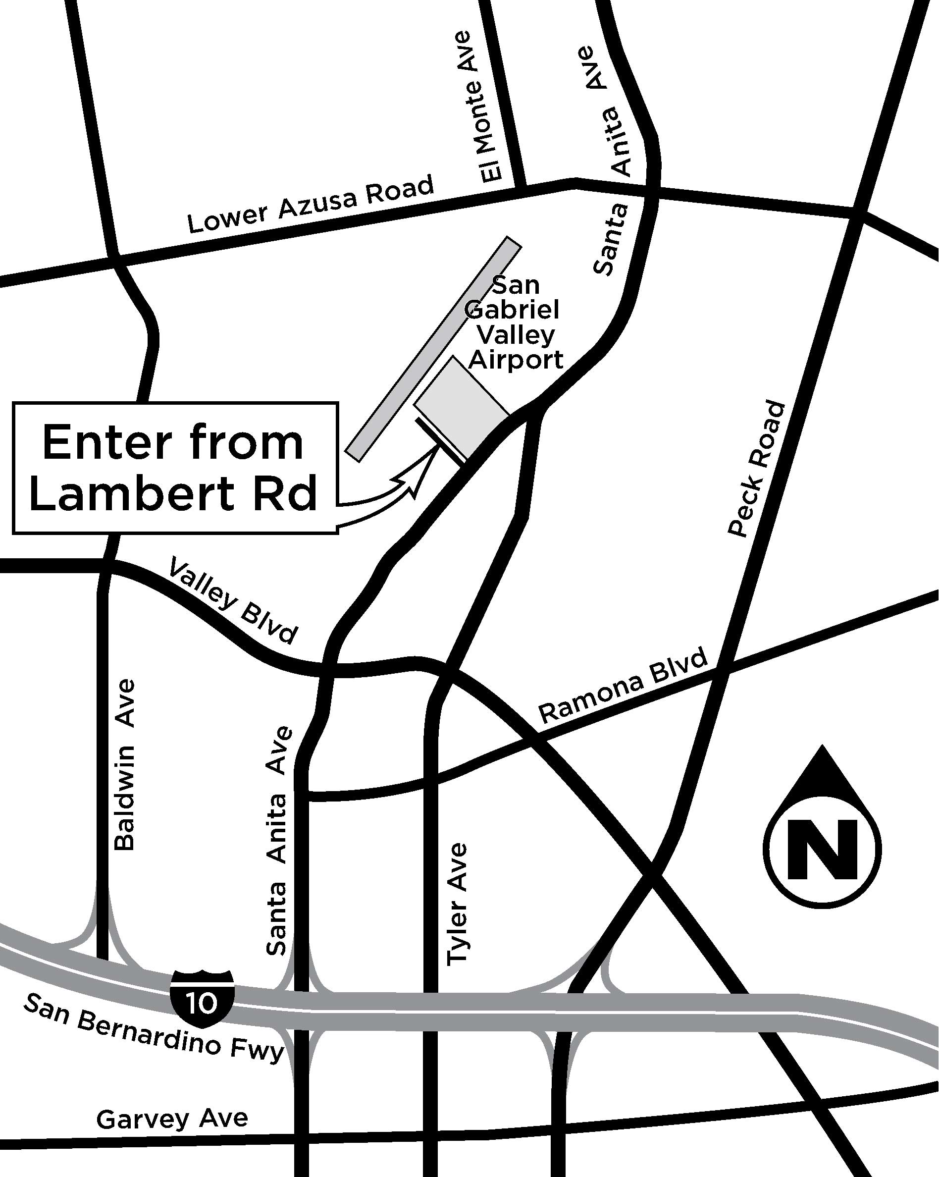 El Monte Airport map